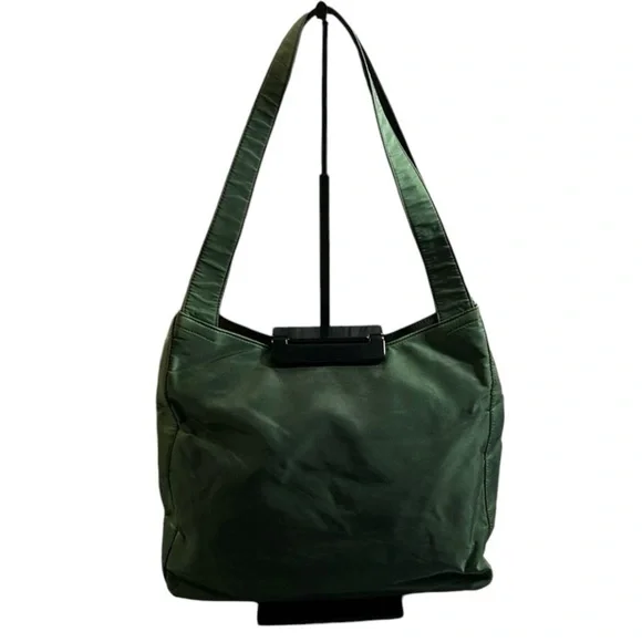 PRADA LUX Emerald/Olive GREEN Tessuto NYLON Lucite Clasp Shoulder
RARE - Picture 7 of 13